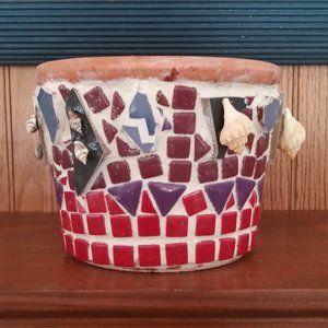 **PRICE REDUCED** Hand Crafted Mosaic Tile Flower Pot